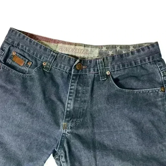 Winchester American Sz36 Men Jeans Stars And Strips Western Classic - Picture 2 of 15